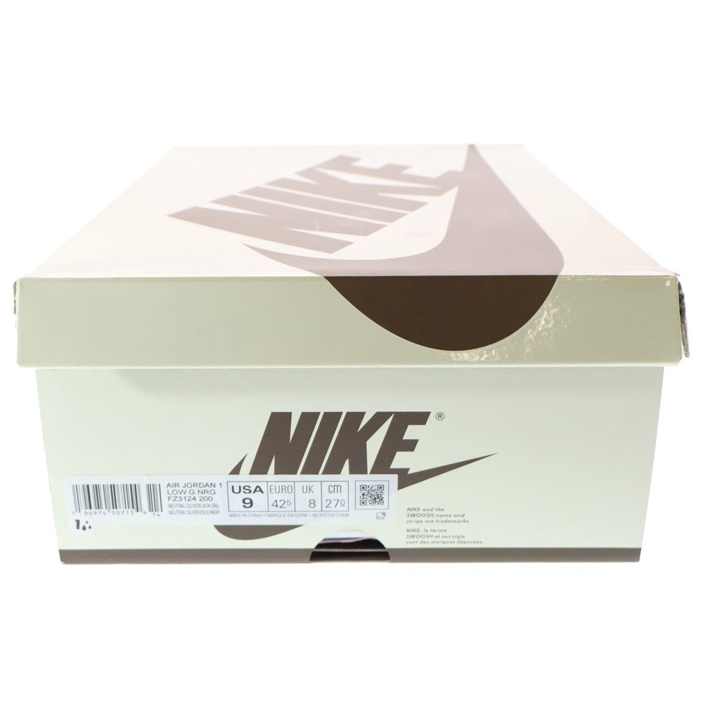 NIKE(ナイキ) ×Travis Scott AIR JORDAN 1 LOW Golf NRG Neutral Olive トラヴィススコット エアジョーダン1 ロー ゴルフ ローカットスニーカー US9/27.0cm FZ3124-200