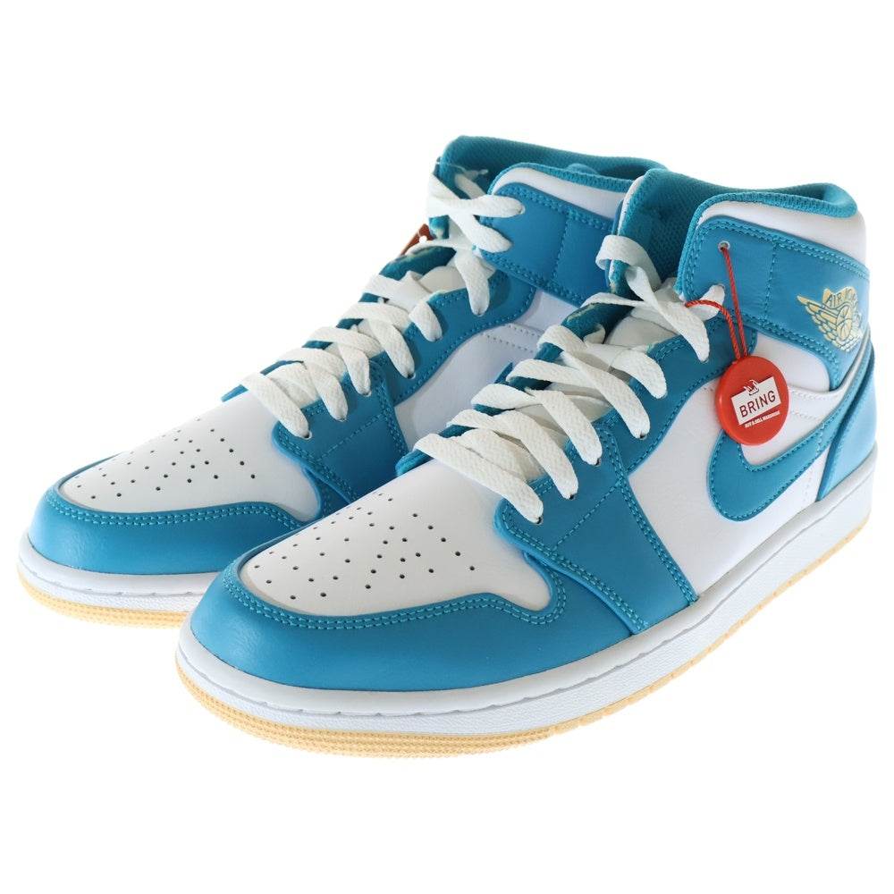 NIKE(ナイキ) AIR JORDAN 1 MIDD AQUATONE DQ8426-400 エアジョーダン1 ミドルカットスニーカー アクアトーン ホワイト/ブルー US9.5/27.5cm