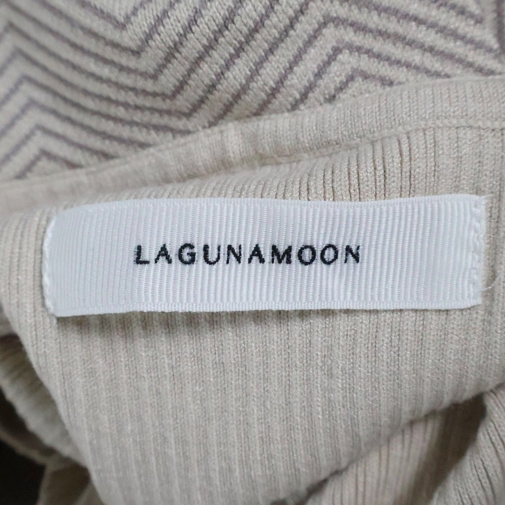 LagunaMoon(ラグナムーン) LagunaMoon ラグナムーン ノースリーブ リブニット ロングワンピース レディース ベージュ 032240301701‐01