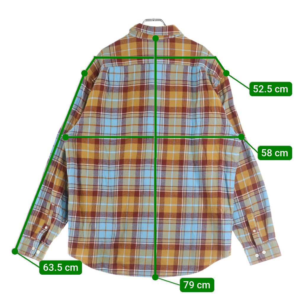 SUPREME(シュプリーム) 22AW Plaid Flannel Shirt プレイド フランネル 長袖チェックシャツ ブルー/ブラウン