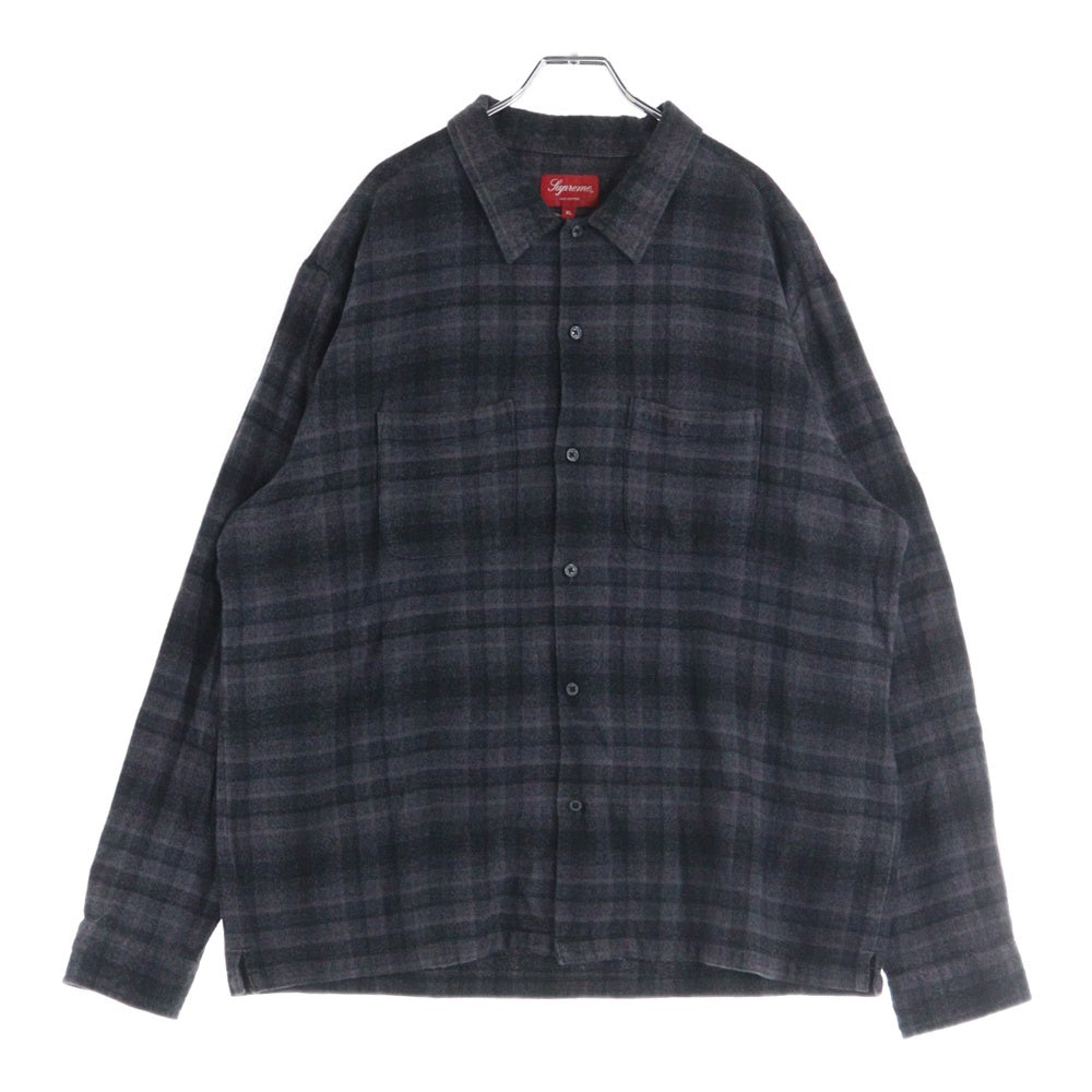 SUPREME(シュプリーム) 21SS Plaid Flannel Shirt プレイドフランネル 長袖シャツ グレー