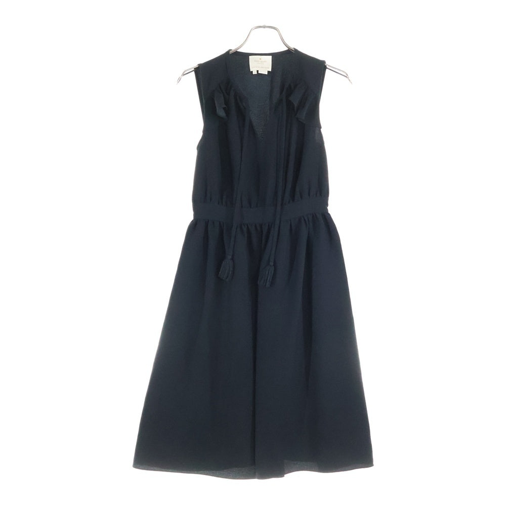 Kate Spade(ケイトスペード) crepe ruffle fit and flare フレンチスリーブ フレアワンピース レディース ブラック NJMU7440