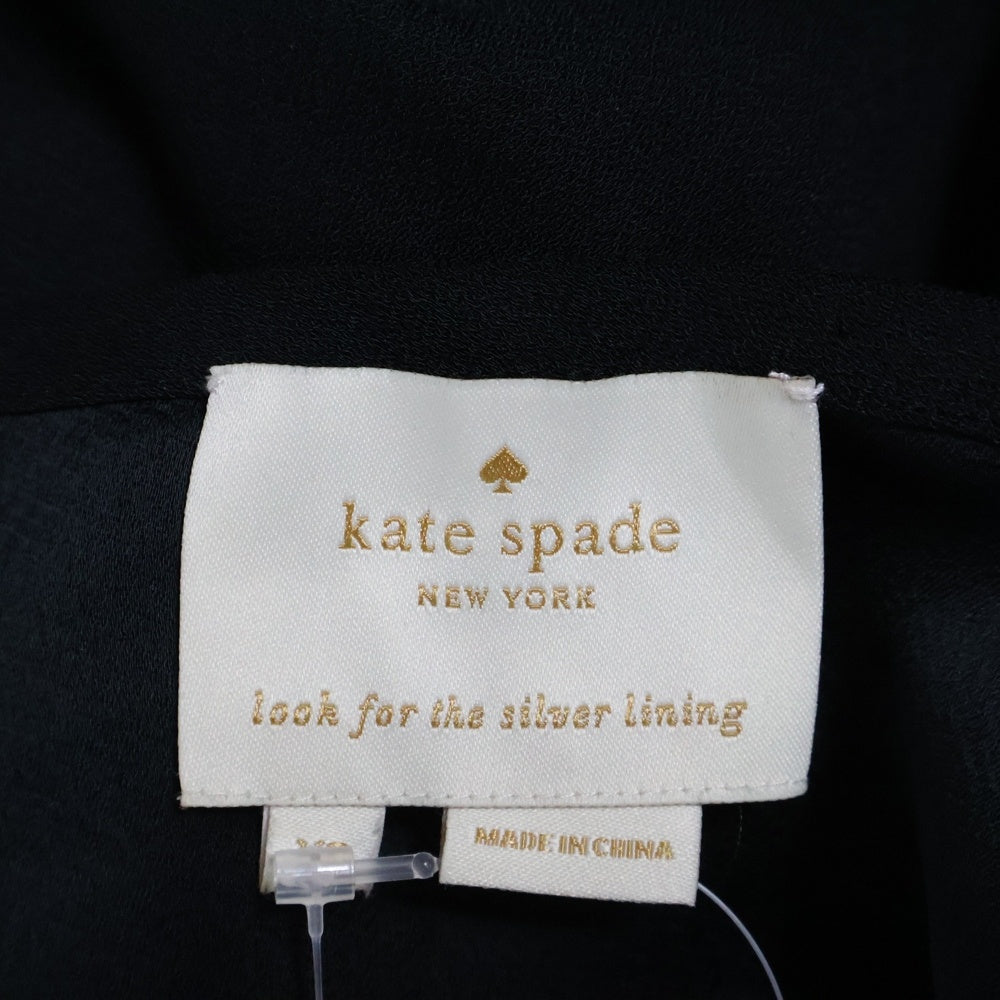 Kate Spade(ケイトスペード) crepe ruffle fit and flare フレンチスリーブ フレアワンピース レディース ブラック NJMU7440