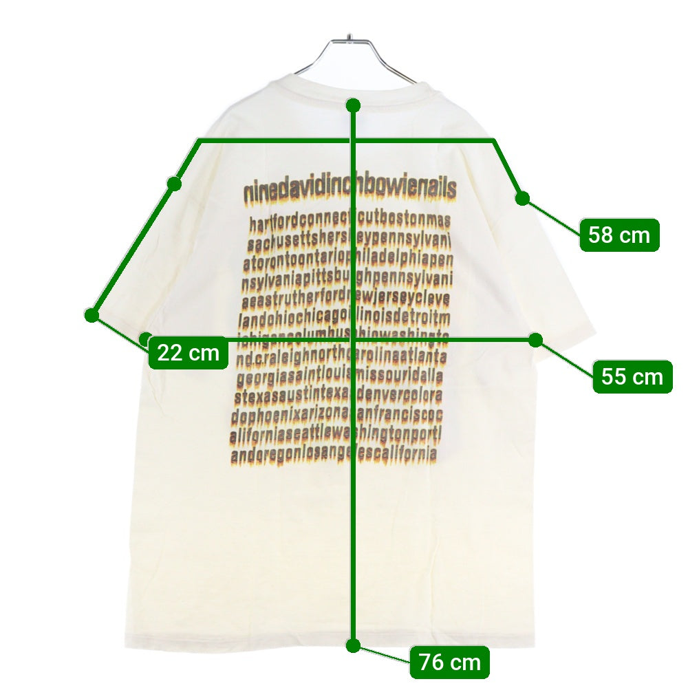 VINTAGE(ヴィンテージ) 90s VINTAGE NINE INCH NAILS DAVID BOWIE TOUR 1995 Hanes ナインインチネイルズ デヴィッドボウイ ツアー プリント クルーネック半袖Tシャツ ホワイト