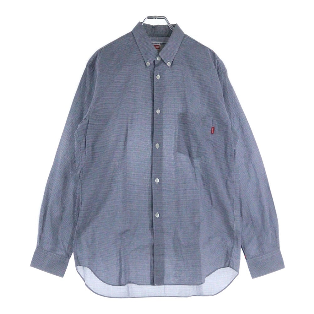 SUPREME(シュプリーム) 13SS×COMME des GARCONS SHIRT Gusset Shirt コムデギャルソン ガゼット ボタンダウン ギンガムチェック 長袖シャツ ホワイト/ブルー S1SS13