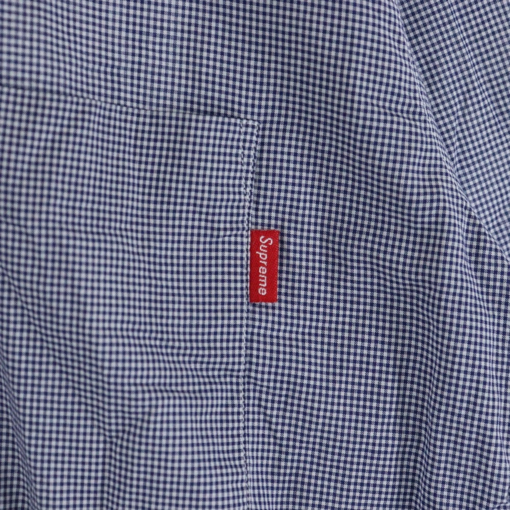 SUPREME(シュプリーム) 13SS×COMME des GARCONS SHIRT Gusset Shirt コムデギャルソン ガゼット ボタンダウン ギンガムチェック 長袖シャツ ホワイト/ブルー S1SS13