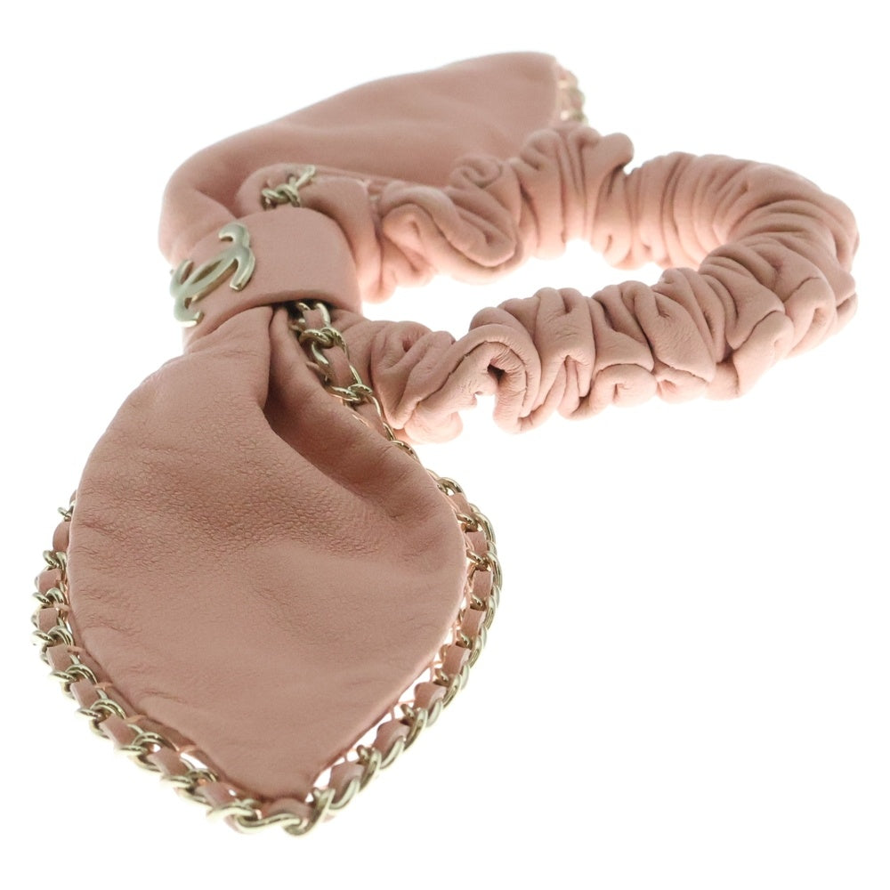 CHANEL(シャネル) ココマーク リボン シュシュ ヘアアクセサリー ピンク A22S