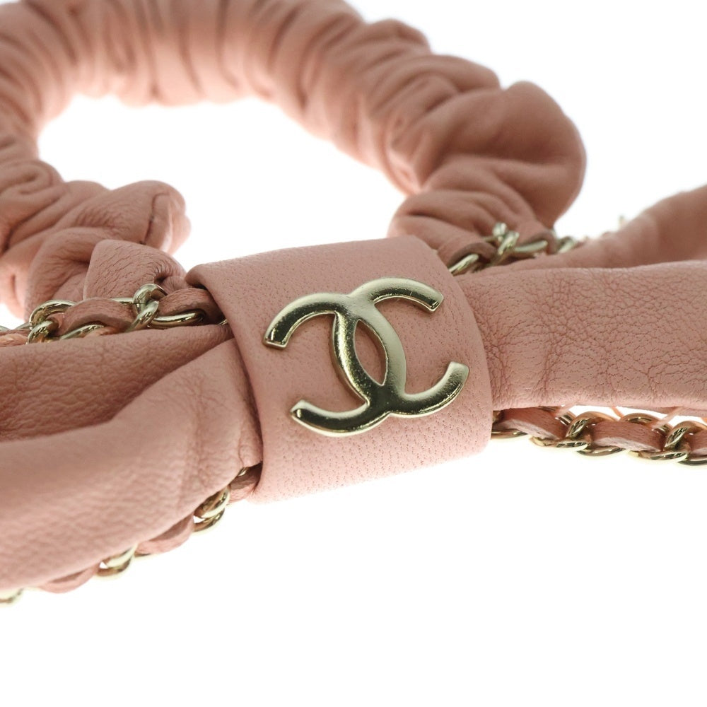 CHANEL(シャネル) ココマーク リボン シュシュ ヘアアクセサリー ピンク A22S