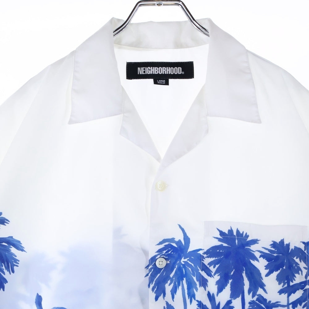 NEIGHBORHOOD(ネイバーフッド) PALM TREE HAWAIIAN SHIRT SS ツリー柄 半袖ハワイアンシャツ ホワイト/ブルー 241TSNH-SHM07
