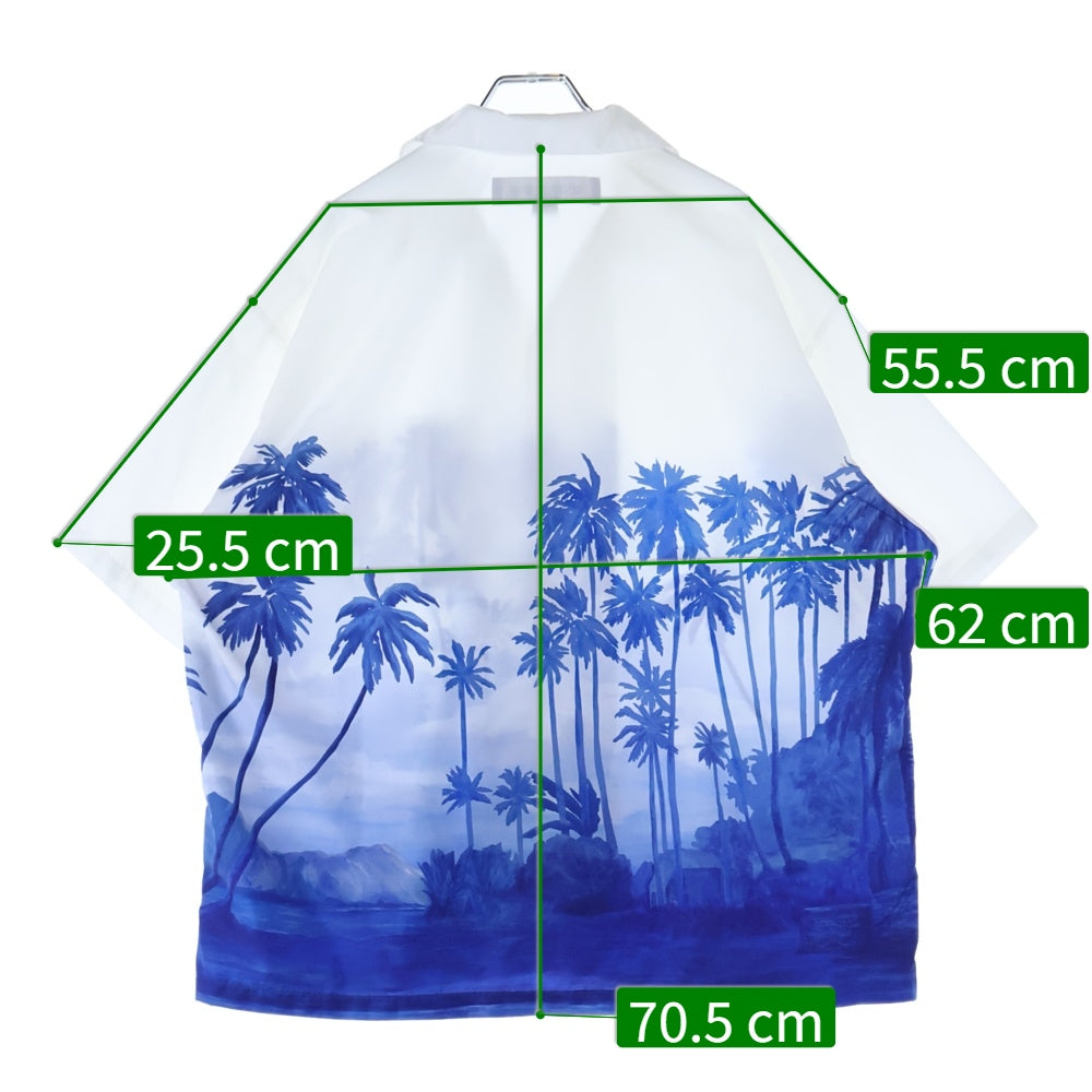 NEIGHBORHOOD(ネイバーフッド) PALM TREE HAWAIIAN SHIRT SS ツリー柄 半袖ハワイアンシャツ ホワイト/ブルー 241TSNH-SHM07