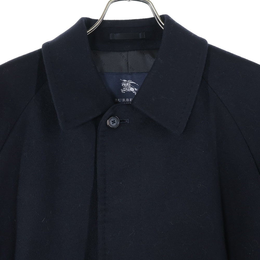 BURBERRY LONDON(バーバリーロンドン) シルク混 カシミヤ ステンカラーコート ロングコート ネイビー BBC02-703-29