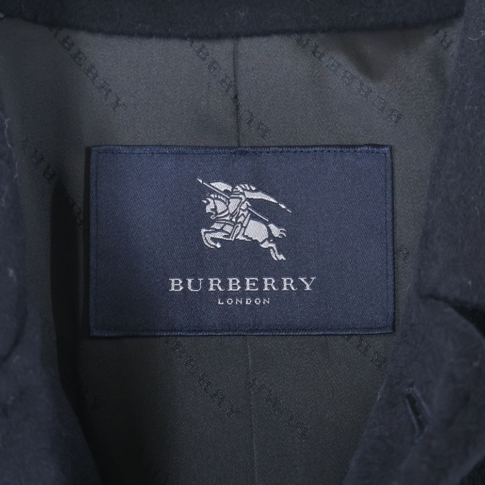 BURBERRY LONDON(バーバリーロンドン) シルク混 カシミヤ ステンカラーコート ロングコート ネイビー BBC02-703-29
