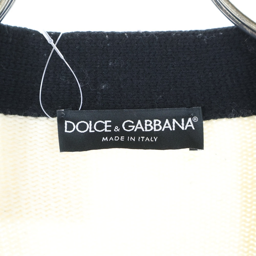 DOLCE & GABBANA(ドルチェアンドガッバーナ) ロゴプリントウールカーディガン GXK45Z ホワイト