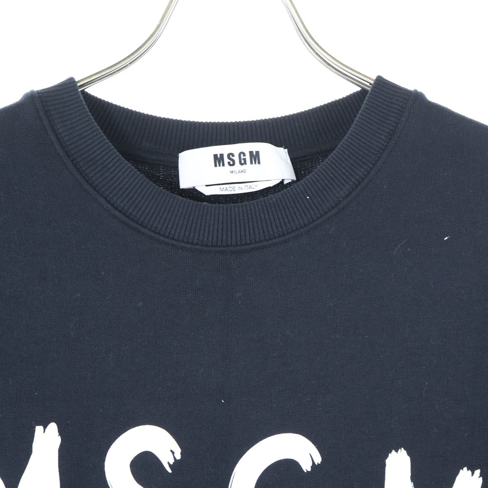 MSGM(エムエスジーエム) フロントプリント クルーネックスウェット トレーナー ブラック 2000MM513