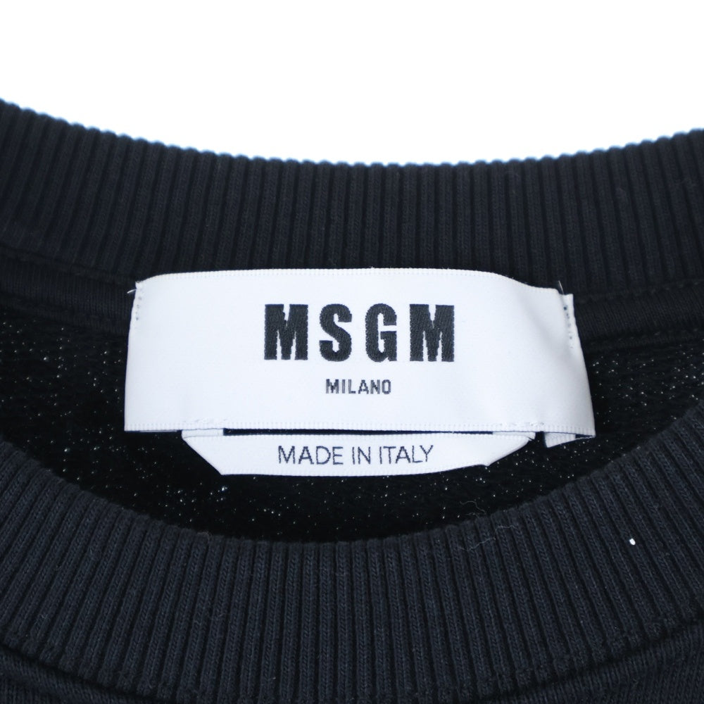 MSGM(エムエスジーエム) フロントプリント クルーネックスウェット トレーナー ブラック 2000MM513