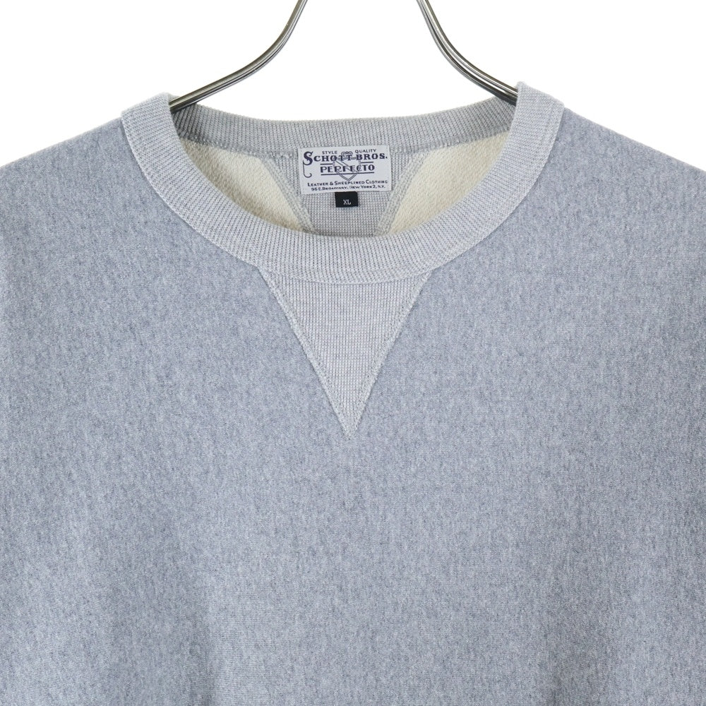SCHOTT(ショット) PERFECTO Double V SWEAT パーフェクト ダブル V スウェット トレーナー グレー 782-4932001