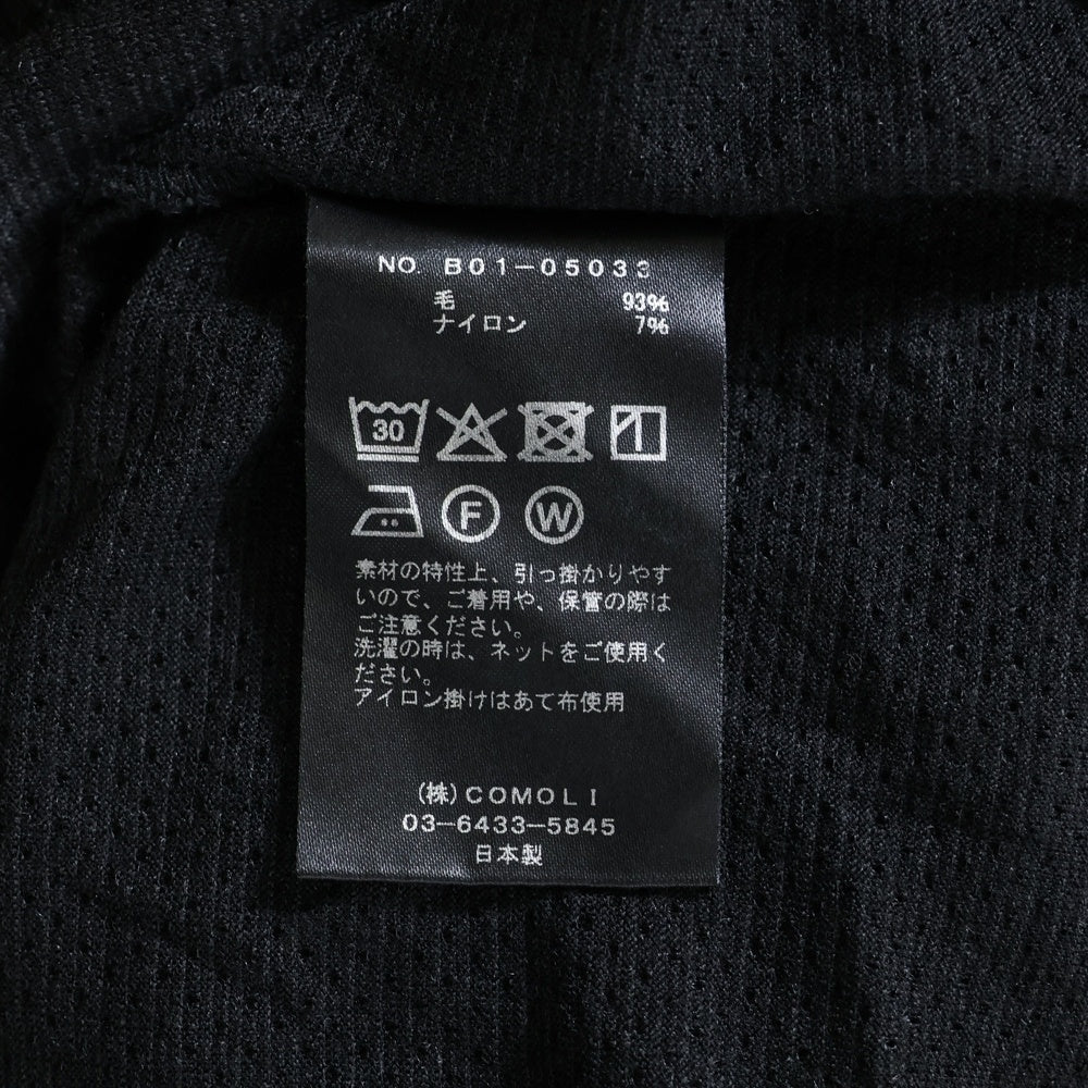COMOLI(コモリ) ウールメッシュノースリーブ カットソー B01-05033 ブラック