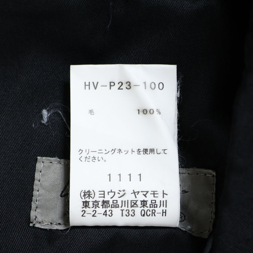 Yohji Yamamoto POUR HOMME(ヨウジヤマモト プールオム) 18AWウールギャバタックロングパンツ HV-P23-100 ブラック