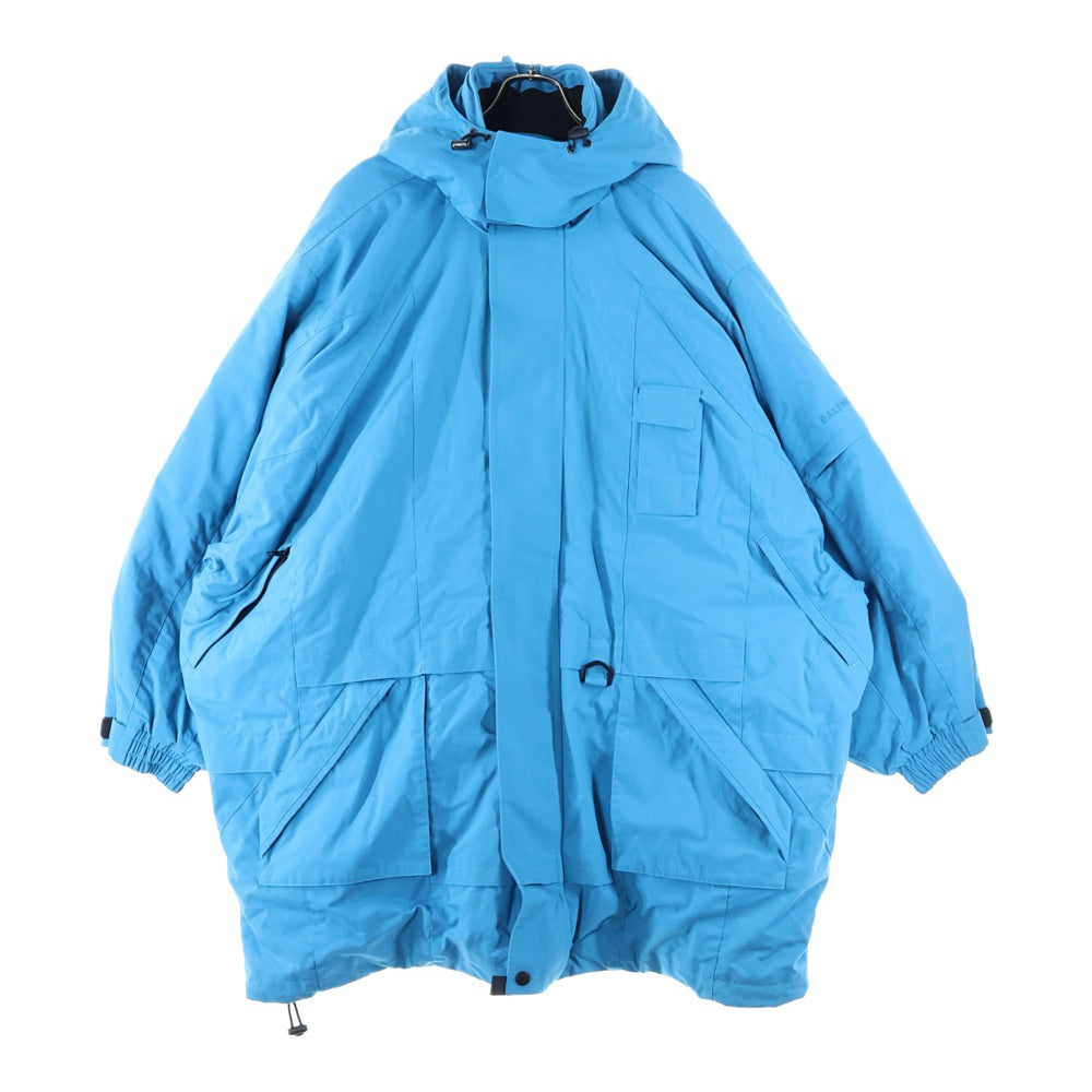 BALENCIAGA(バレンシアガ) New Parka Blue 544312 TCQ03 フーデットナイロンロングジャケット ブルー