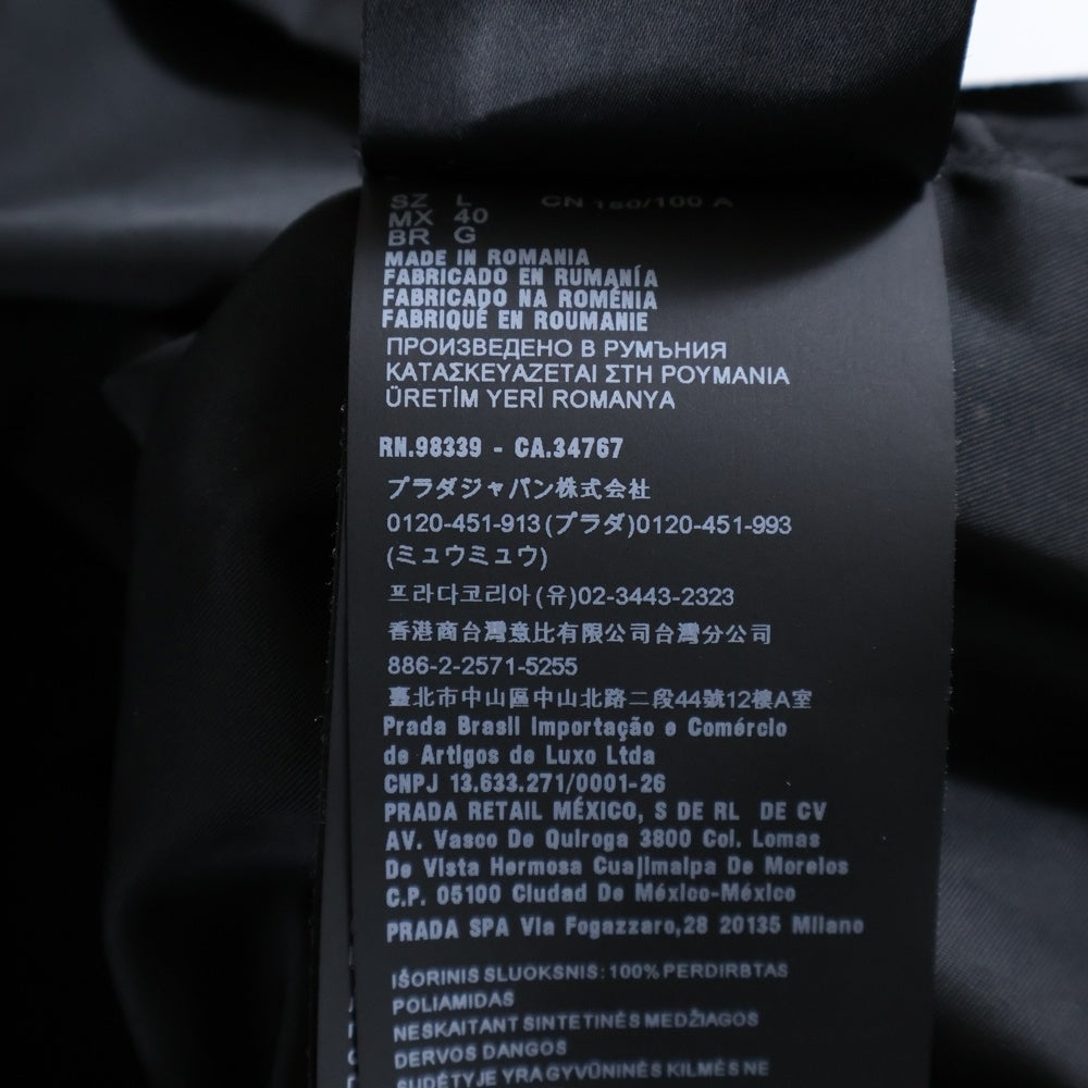 PRADA(プラダ) 20AW トライアングルロゴ リナイロン フロントポケット スナップボタン 長袖シャツ ブラック SC514 S202 1WQ8