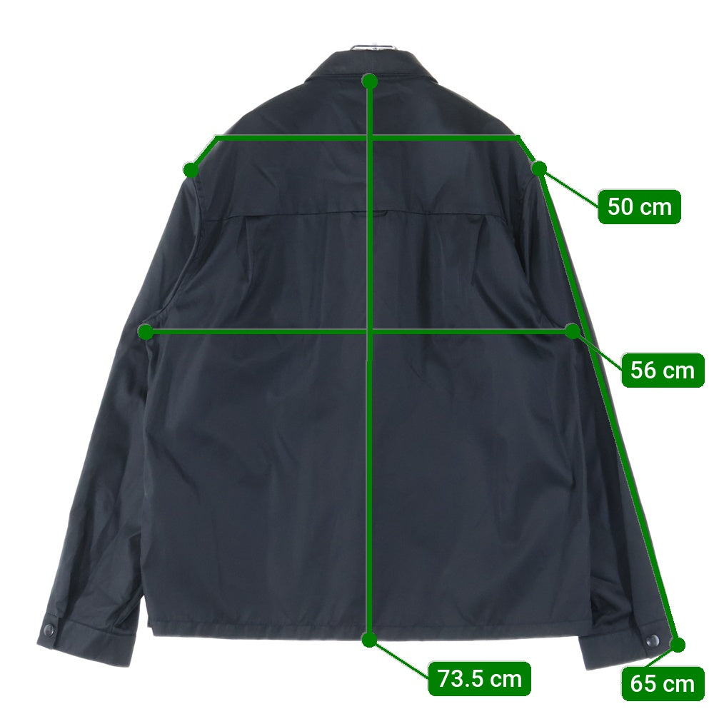 PRADA(プラダ) 20AW トライアングルロゴ リナイロン フロントポケット スナップボタン 長袖シャツ ブラック SC514 S202 1WQ8