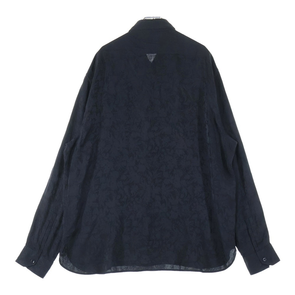 SAINT LAURENT PARIS(サンローランパリ) 総柄シルク 長袖シャツ ブラック 646850 Y2E32