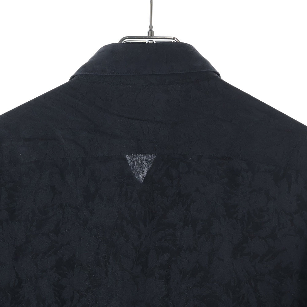 SAINT LAURENT PARIS(サンローランパリ) 総柄シルク 長袖シャツ ブラック 646850 Y2E32