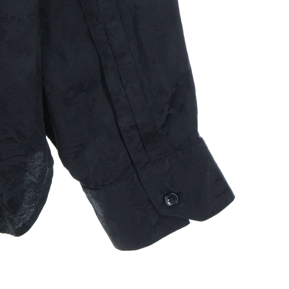 SAINT LAURENT PARIS(サンローランパリ) 総柄シルク 長袖シャツ ブラック 646850 Y2E32