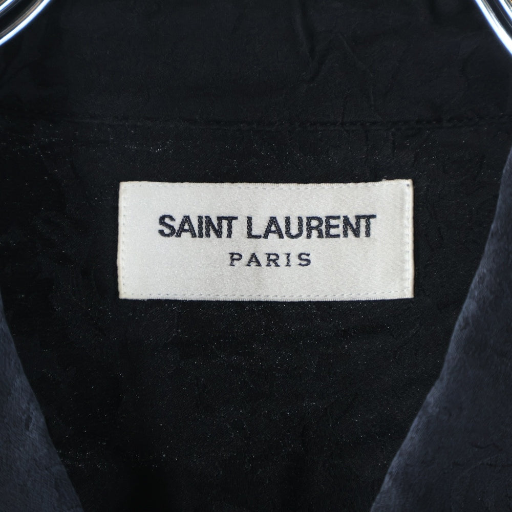 SAINT LAURENT PARIS(サンローランパリ) 総柄シルク 長袖シャツ ブラック 646850 Y2E32