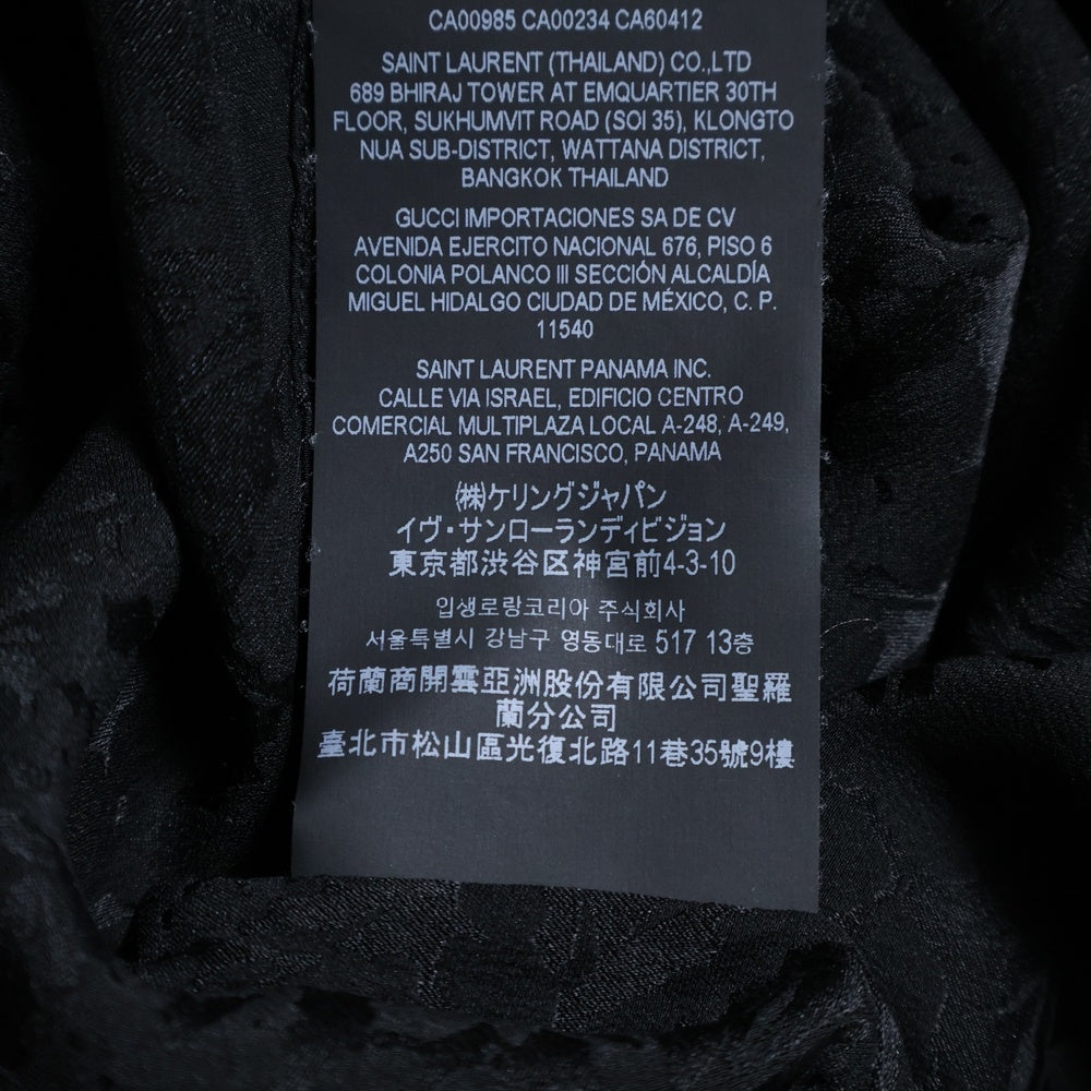 SAINT LAURENT PARIS(サンローランパリ) 総柄シルク 長袖シャツ ブラック 646850 Y2E32