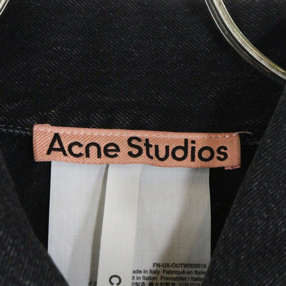 Acne Studios(アクネ ストゥディオズ) ウォッシュド加工 オーバーサイズ デニムジャケット ブラック FN-UX-OUTW000018