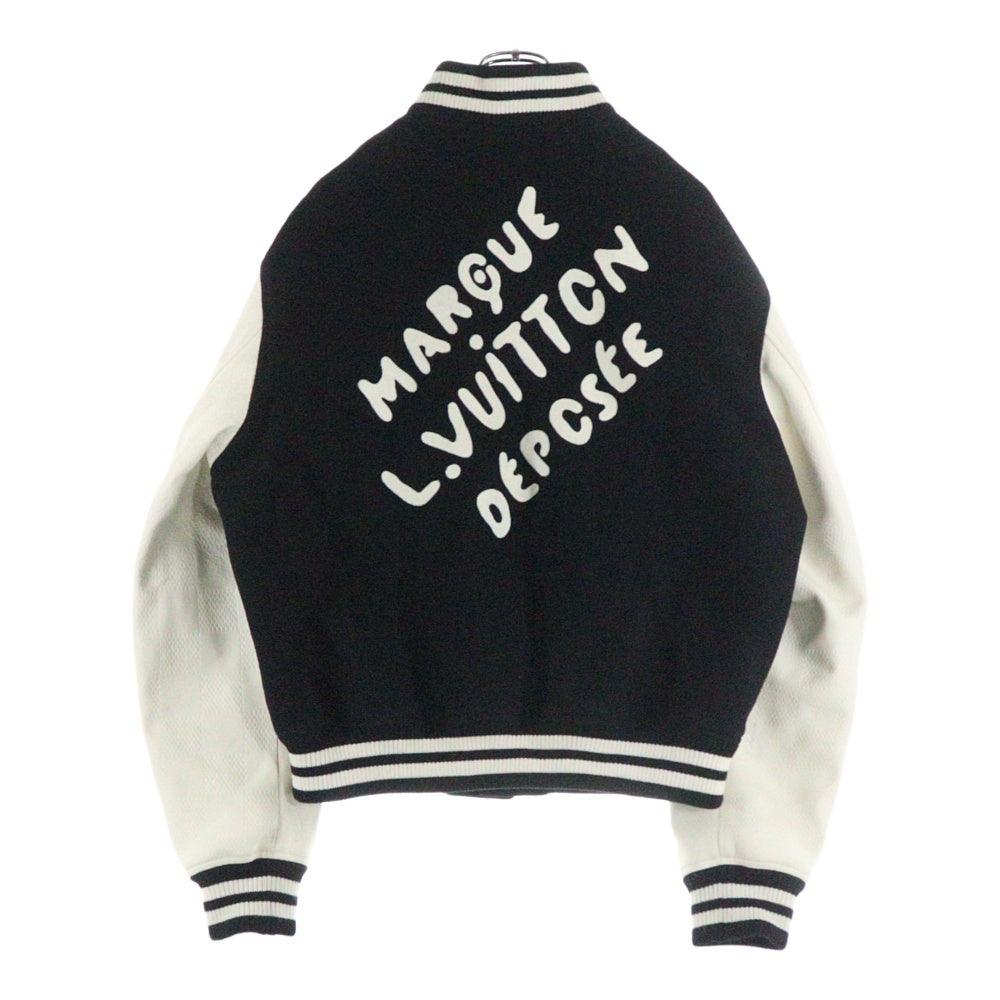 LOUIS VUITTON(ルイヴィトン) 24SS シグネチャーバーシティブルゾン アームダミエロゴ ジャケット RM241 BQV HQL70E ブラック/ホワイト