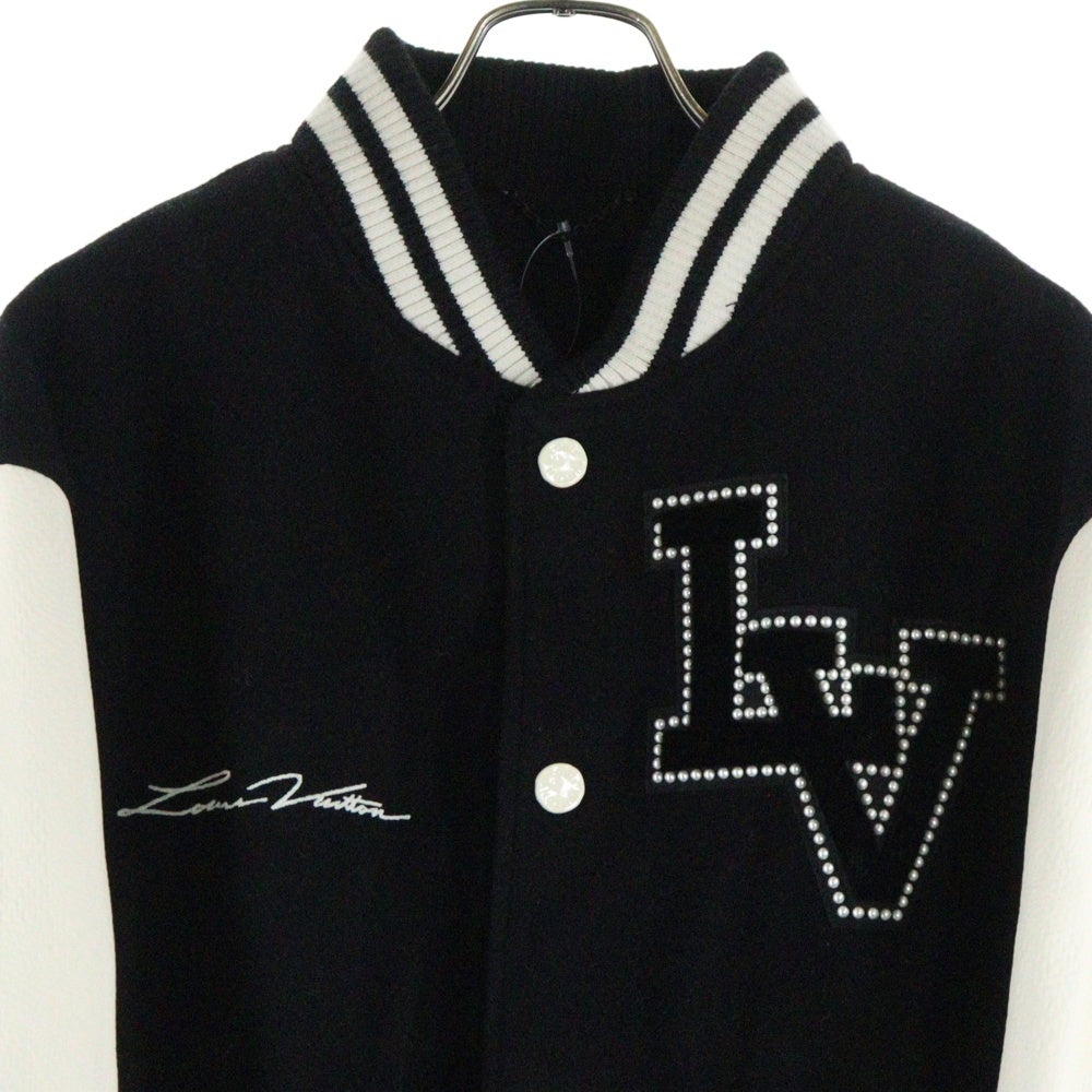LOUIS VUITTON(ルイヴィトン) 24SS シグネチャーバーシティブルゾン アームダミエロゴ ジャケット RM241 BQV HQL70E ブラック/ホワイト