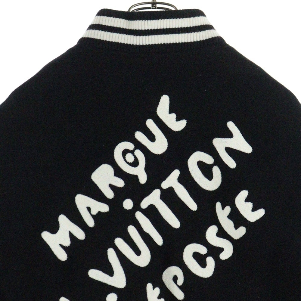 LOUIS VUITTON(ルイヴィトン) 24SS シグネチャーバーシティブルゾン アームダミエロゴ ジャケット RM241 BQV HQL70E ブラック/ホワイト