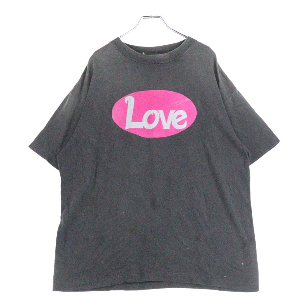 SAINT MICHAEL(セントマイケル) 25SS LOVEプリント 半袖Tシャツ カットソー ブラック SM-HR8-0000-012