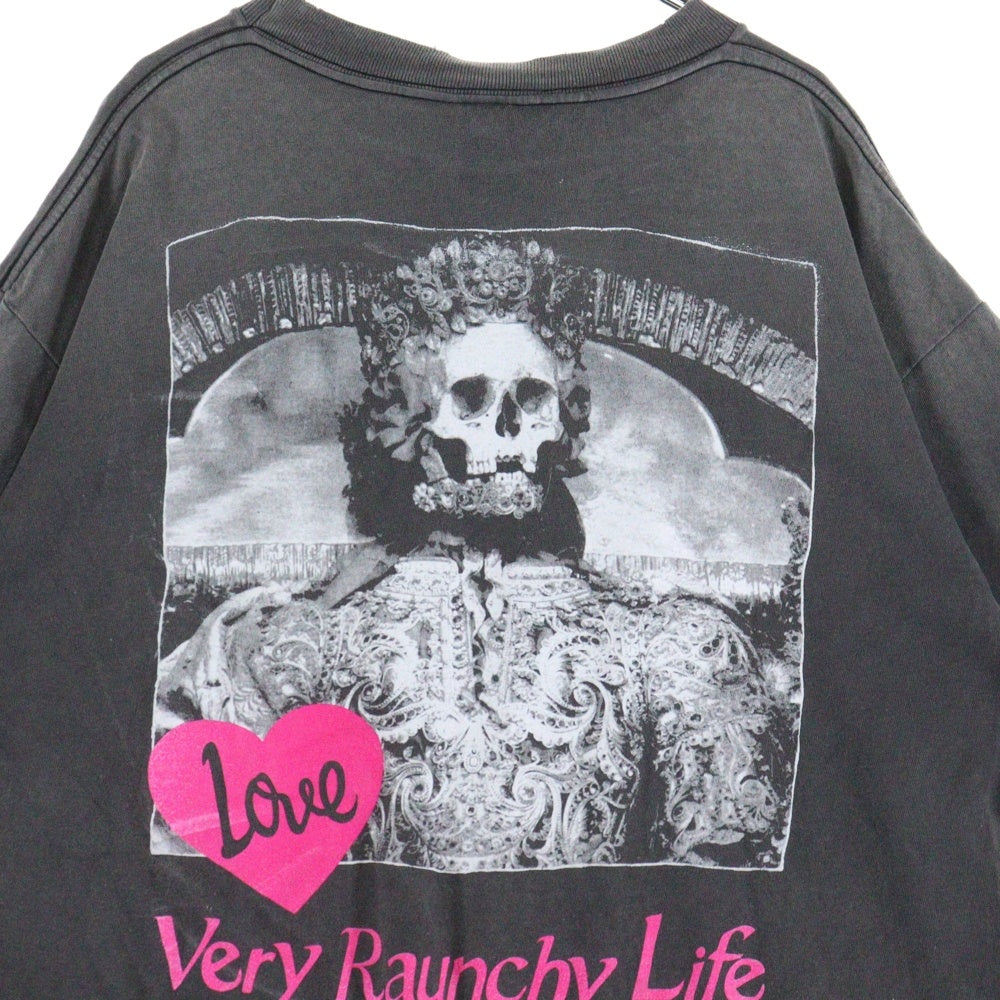 SAINT MICHAEL(セントマイケル) 25SS LOVEプリント 半袖Tシャツ カットソー ブラック SM-HR8-0000-012