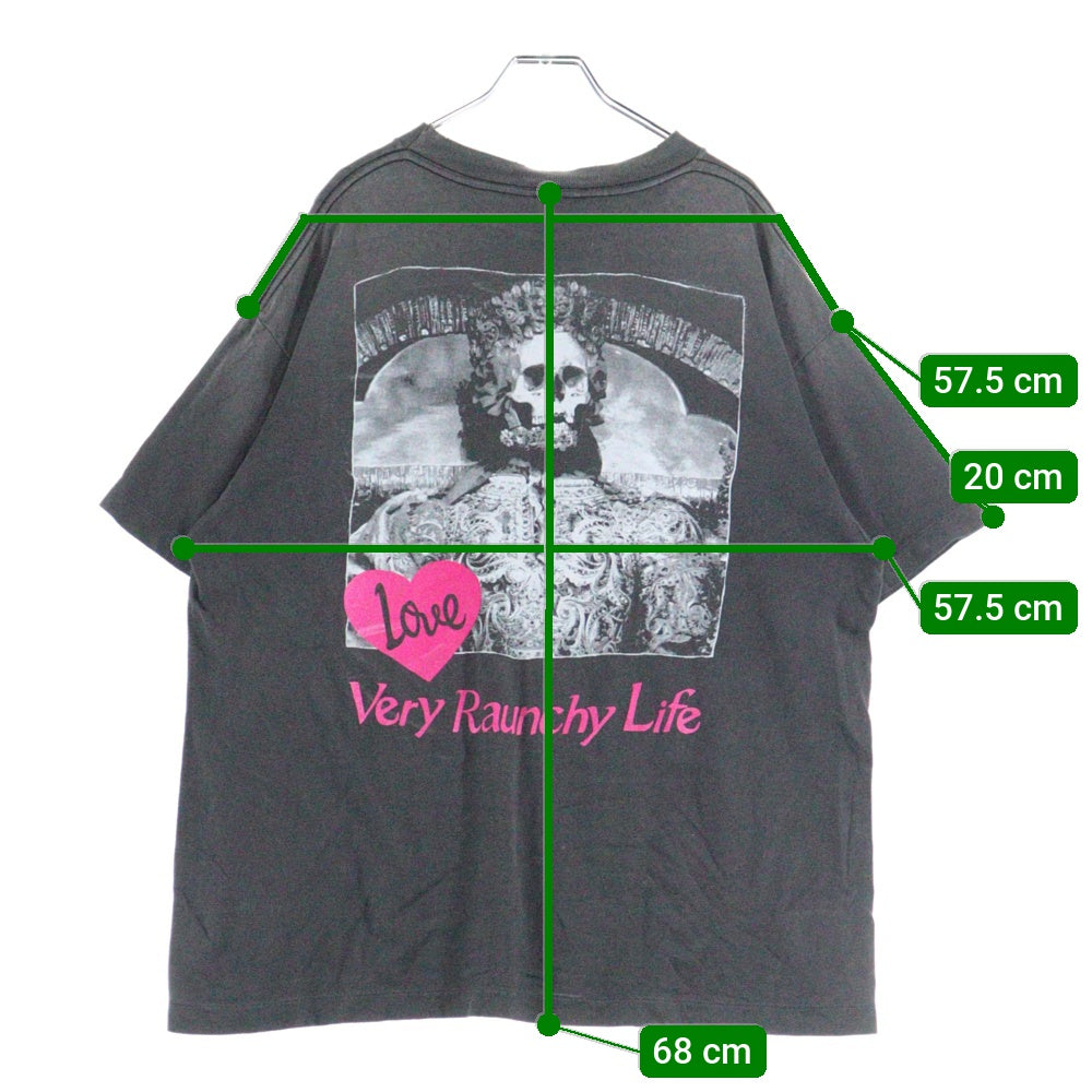 SAINT MICHAEL(セントマイケル) 25SS LOVEプリント 半袖Tシャツ カットソー ブラック SM-HR8-0000-012