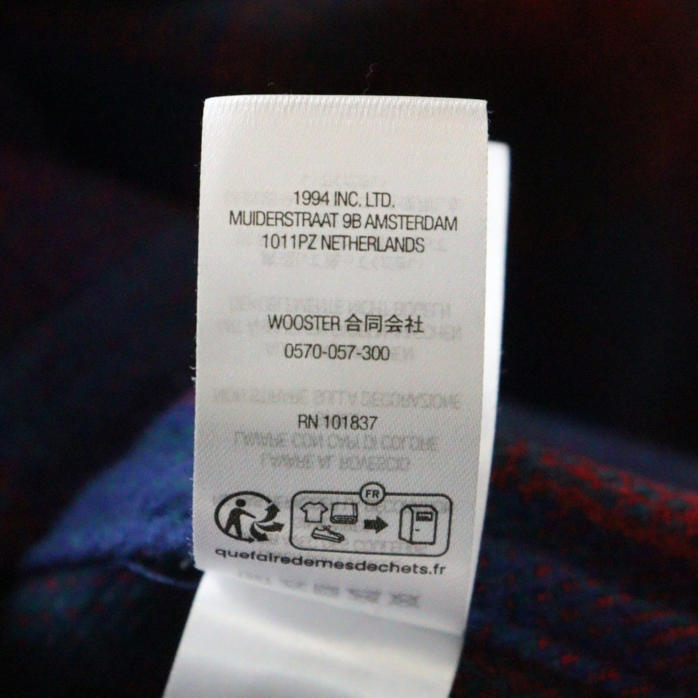 SUPREME(シュプリーム) 25AW Studded Shadow Plaid Zip Up Shirt スタッズ シャドウ ジップアップ チェックシャツ ネイビー