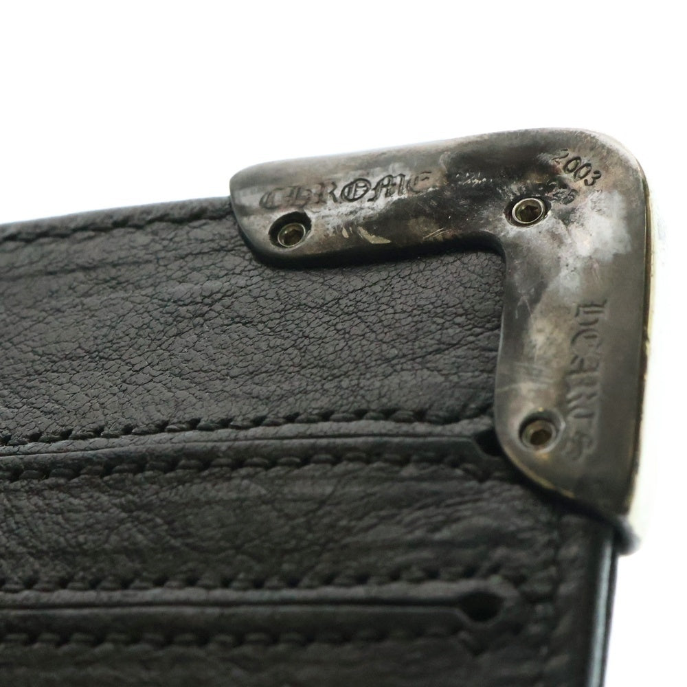 CHROME HEARTS(クロムハーツ) LNG SNGL FLD TIPS シングルフォールド レザーウォレット カスタムオーダー クロスパッチ付き 財布 ブラック