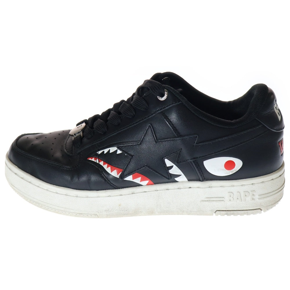 BAPE BY A BATHING APE(ベイプ ア ベイシング エイプ) BAPE STA SHARK スター シャーク レザーローカットスニーカー ブラック