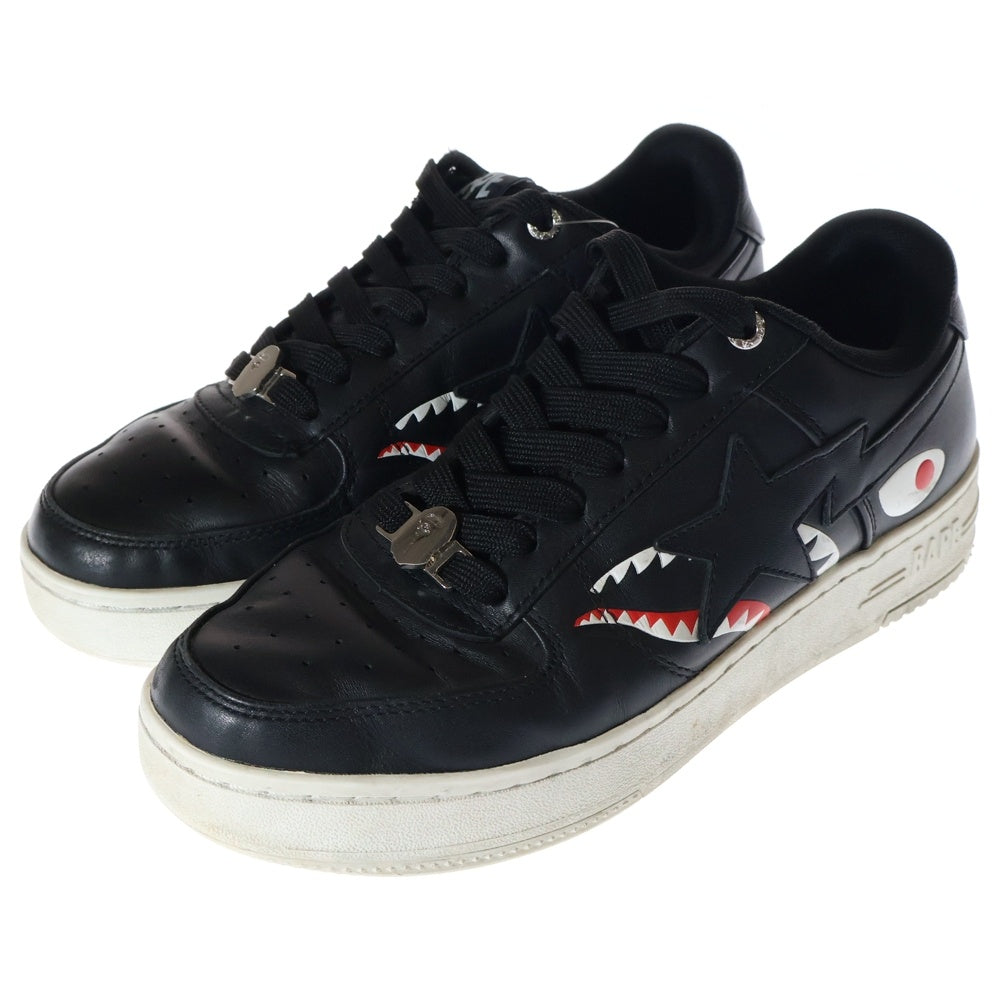 BAPE BY A BATHING APE(ベイプ ア ベイシング エイプ) BAPE STA SHARK スター シャーク レザーローカットスニーカー ブラック