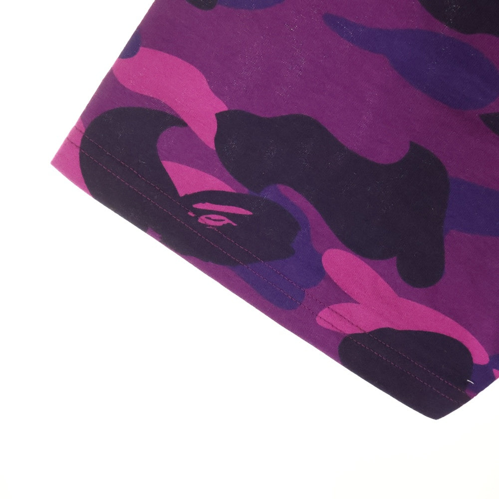 BAPE BY A BATHING APE(ベイプ ア ベイシング エイプ) カモフラ総柄 半袖Tシャツ カットソー パープル 001CSH201045X