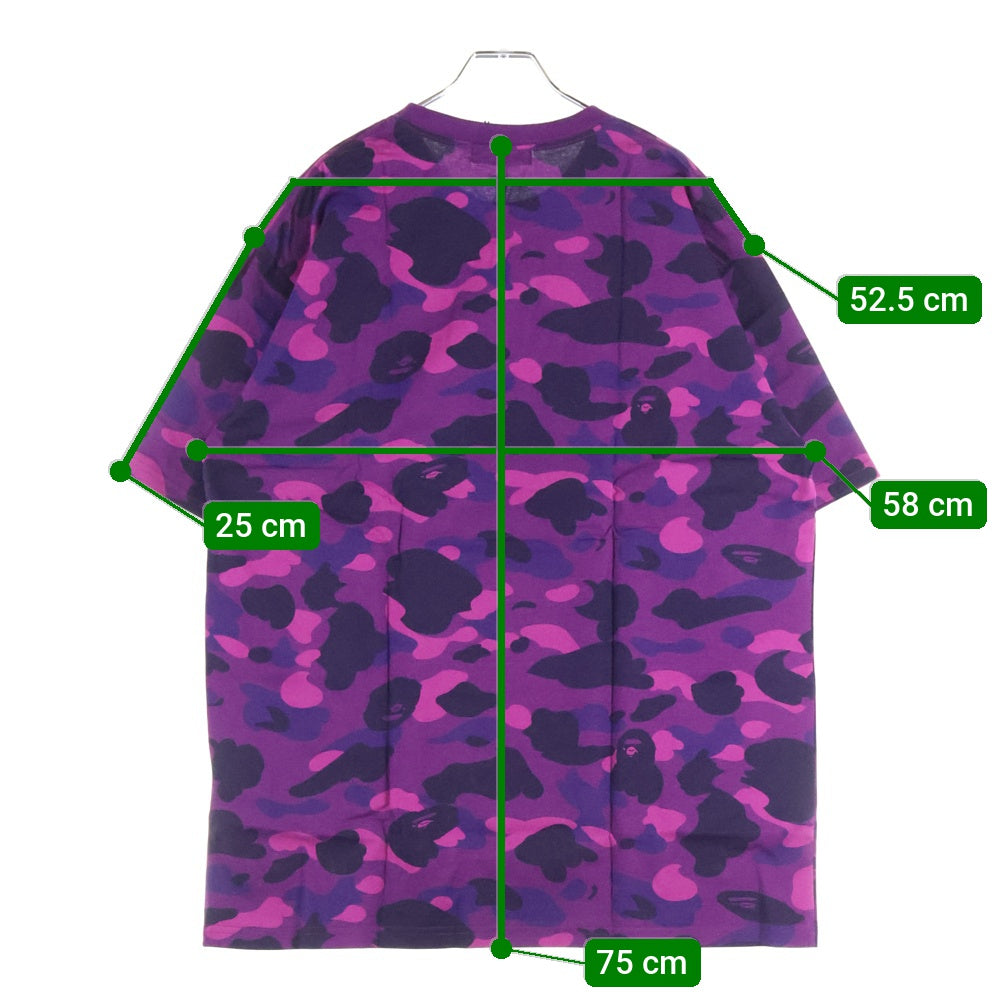 BAPE BY A BATHING APE(ベイプ ア ベイシング エイプ) カモフラ総柄 半袖Tシャツ カットソー パープル 001CSH201045X