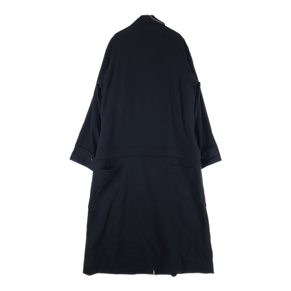 Yohji Yamamoto(ヨウジヤマモト) 17AW ウールギャバジン ドレスコート ステンカラーロングコート ブラック HK-D22-100