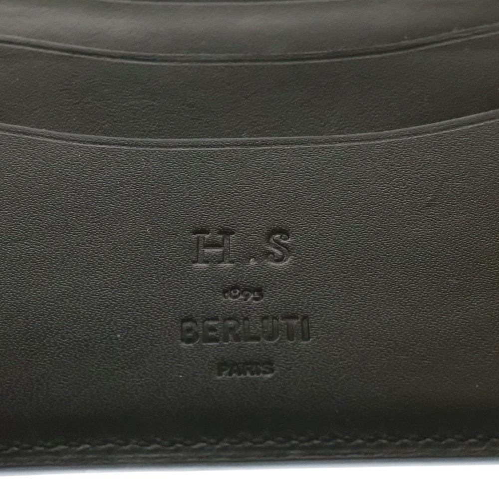 Berluti(ベルルッティ) カリグラフィー ゴールデンパティーヌ マネークリップ ウォレット ブラウン