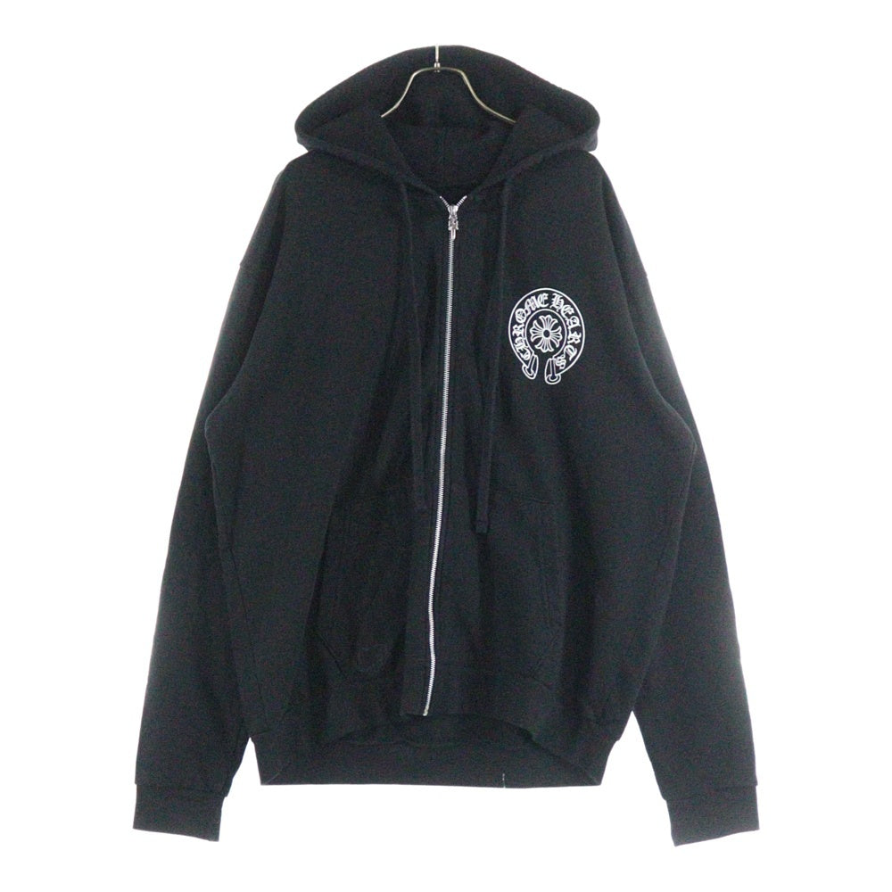 CHROME HEARTS(クロムハーツ) SWTSHRT HD ZIP 東京限定 ホースシュー バックプリント ジップアップパーカー ブラック