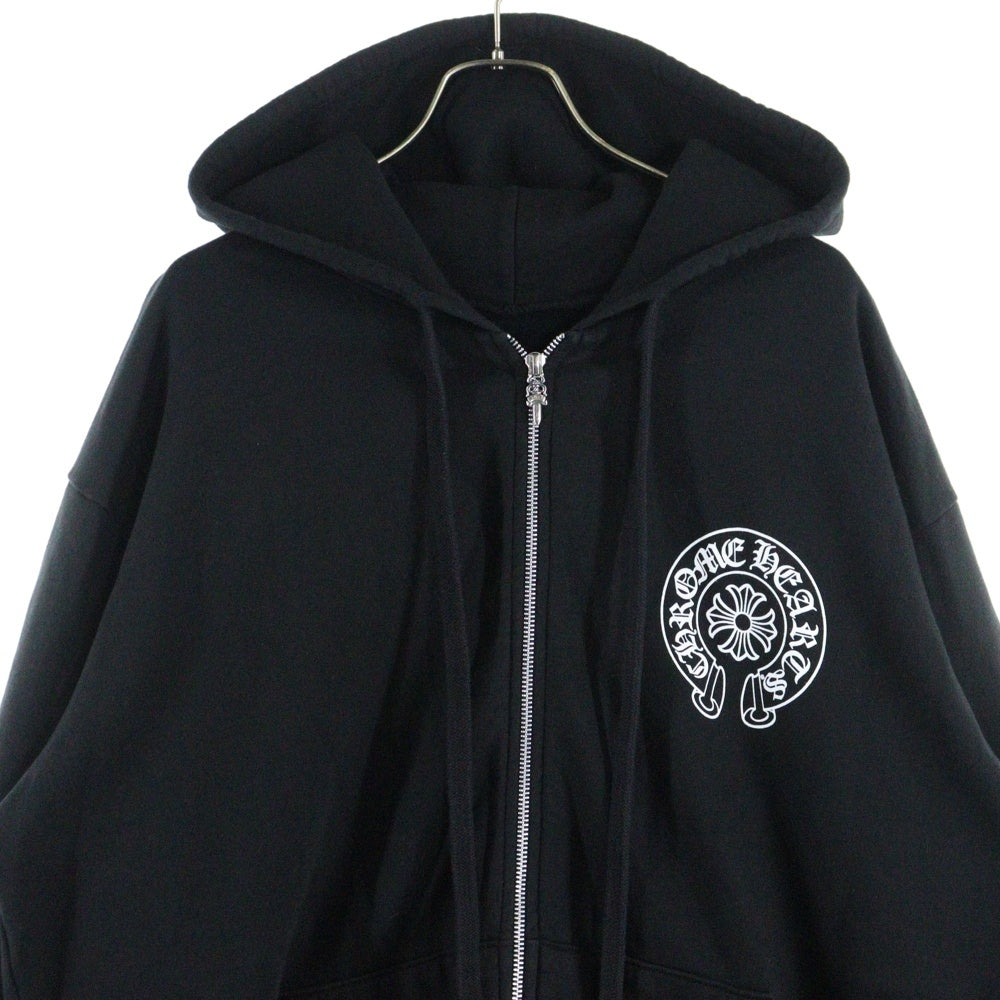 CHROME HEARTS(クロムハーツ) SWTSHRT HD ZIP 東京限定 ホースシュー バックプリント ジップアップパーカー ブラック