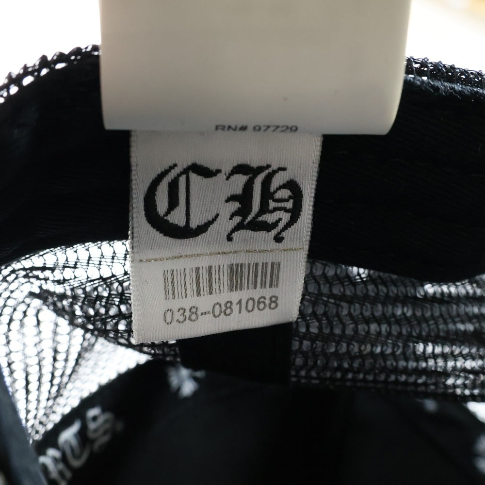 CHROME HEARTS(クロムハーツ) Cemetary Cross Leather Patch Trucker Cap セメタリークロス レザーパッチ トラッカーキャップ 帽子 ブラック