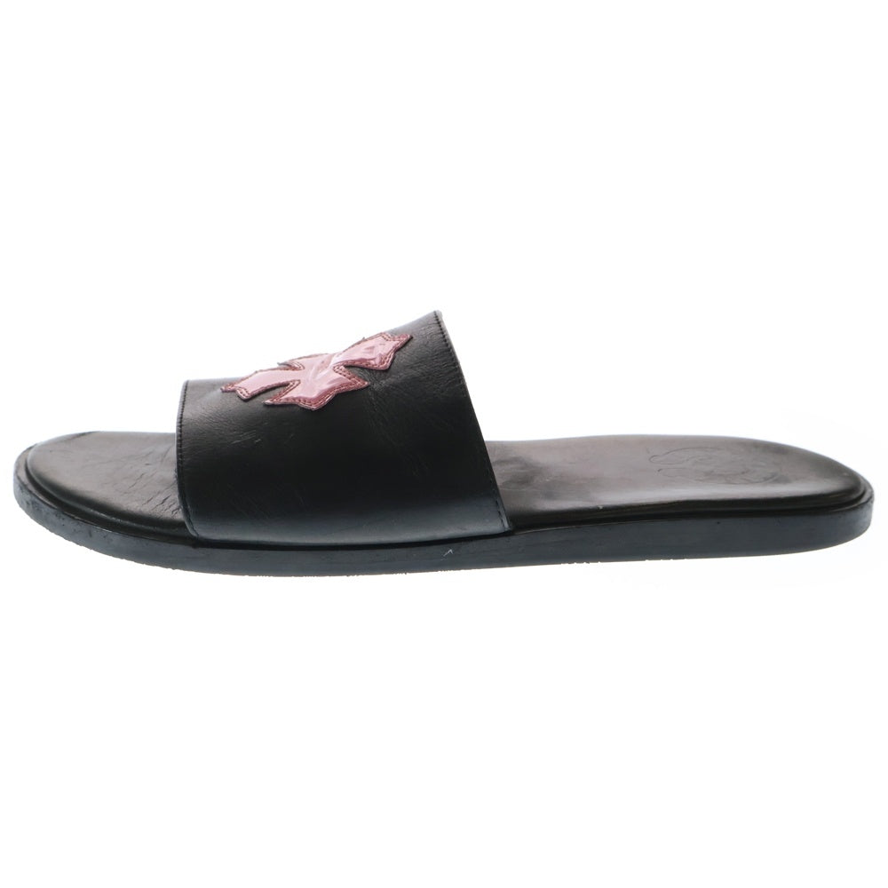 CHROME HEARTS(クロムハーツ) CH SLIDE LEATHER CHプラスパッチ レザーサンダル シューズ ブラック