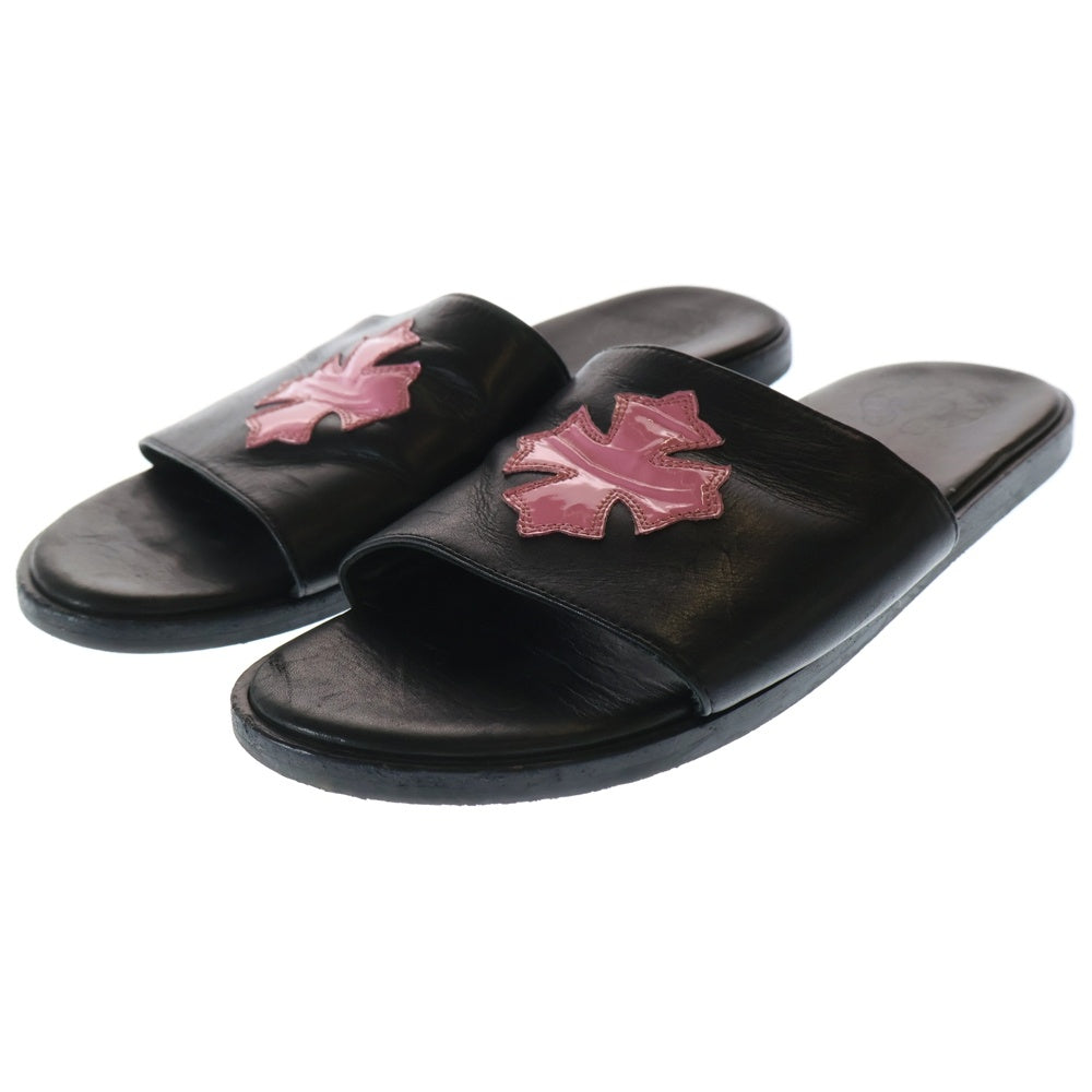 CHROME HEARTS(クロムハーツ) CH SLIDE LEATHER CHプラスパッチ レザーサンダル シューズ ブラック